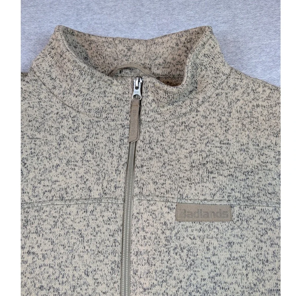 Badlands Galt Jacket Mens 2XL Oatmeal Heather Full Zip Fleece Sweater RN127615